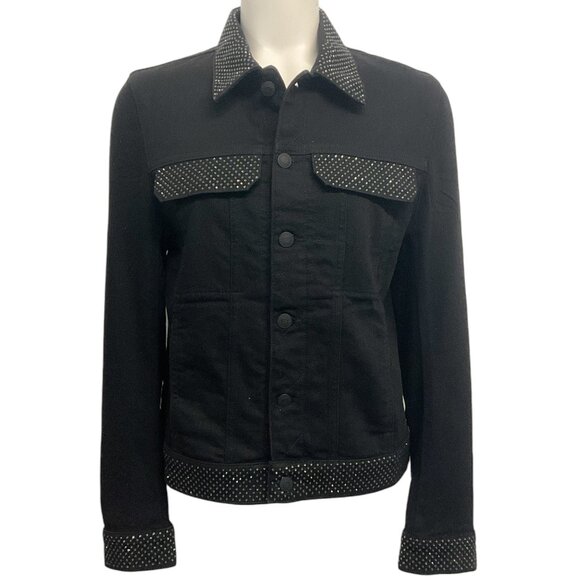 Zadig & Voltaire Black Kioky Denim Eco Strass Jacket - Picture 1 of 4